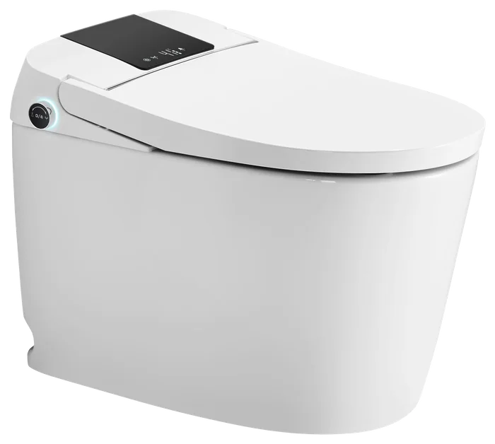 LORENTIS K4 smart toilet: white body with an inset black display and a lit side dial
