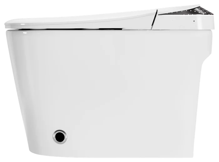 LORENTIS K73 smart toilet, side view, with a speckled dark top accent